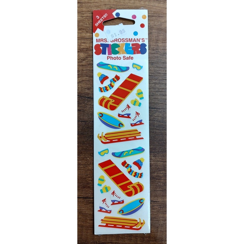 Mrs. Grossman's Lot 3 Strips Brand New Package Sledding Winter Sled Snow Toys
